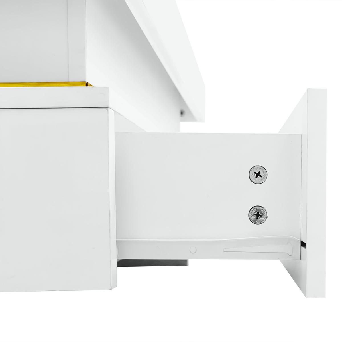 COUCHTISCH mit goldenen akzenten, 2 schubladen & kompaktes design - Weiß, Holzwerkstoff (70/70/35.5cm) - Urban Meuble