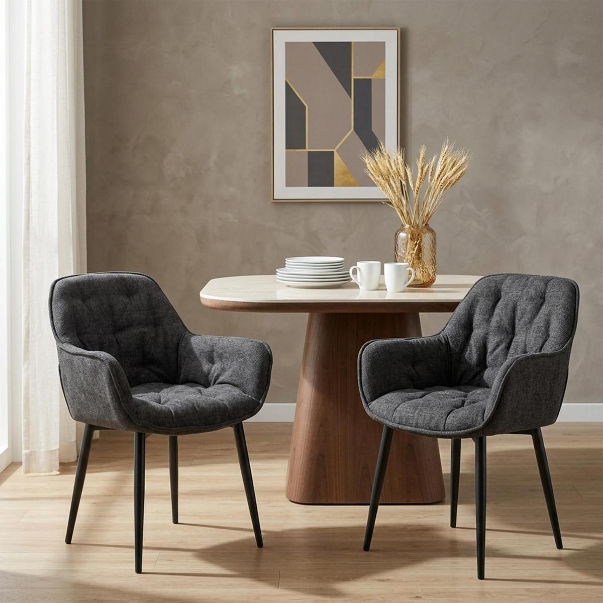 ESSZIMMERSTÜHLE ARDEN 2er-Set grau - Grau, Textil (47/81/60cm) - IDIMEX