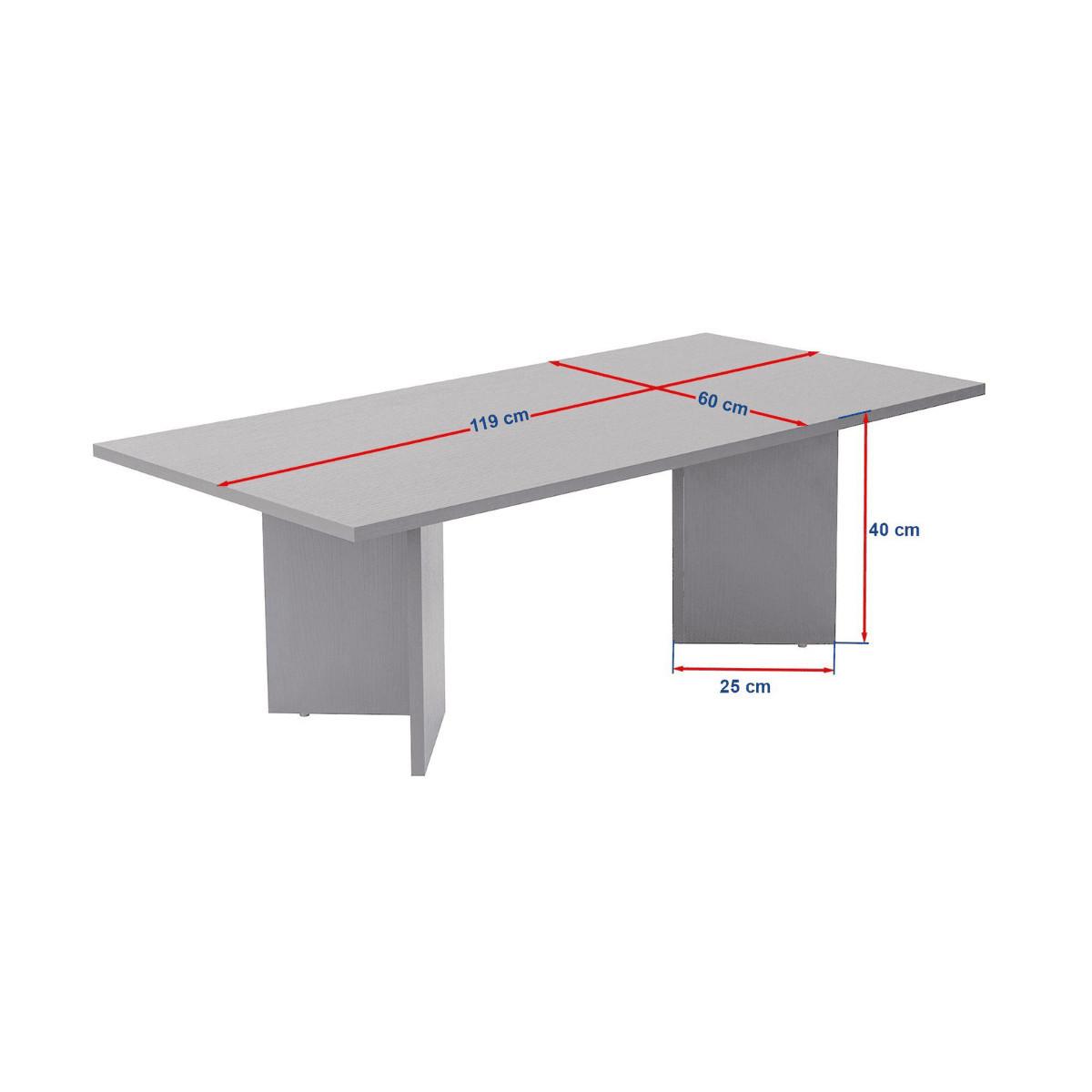 COUCHTISCH mit rechteckiger Platte 119/60/40 cm - Hellbraun, Holzwerkstoff (65/60/40cm) - Calicosy
