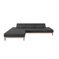 ELEKTRISCHES ECKSOFA Links MONA 316x205x85 Dunkelgrau Velours - Anthrazit, Holzwerkstoff/Textil (316/205cm) - ALTDECOR