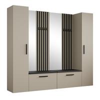 GARDEROBENSCHRANK MODULO 241,2/204/40 cm Modern Garderobe-Set Kaschmir - Kaschmir/Schwarz, Holzwerkstoff (241.2/204/40cm) - MASSENO