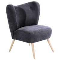 SESSEL Kathy Bezug Veloursstoff Buche natur / anthrazit - Anthrazit, Kunststoff (70/86/69cm) - 58aufmkessel