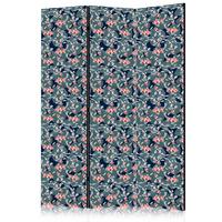 PARAVENT Akustik 3-tlg 135x172 cm Kois und Bl tter - Multicolor, Holz/Textil (135/172/3cm) - Muralo