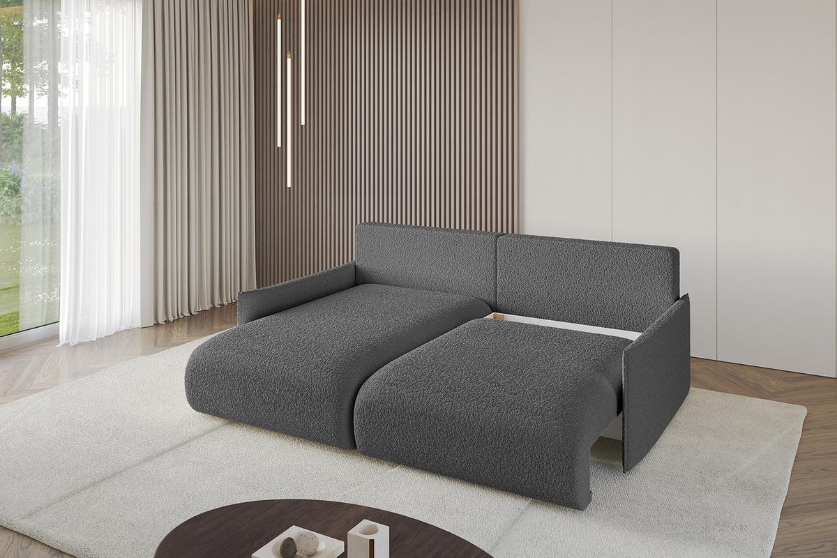 ECKSOFA Ottomane links ONESK-L -v1 216x177x72 Grau Bouclé - Platinfarben, Holzwerkstoff/Kunststoff (216/177cm) - ALTDECOR