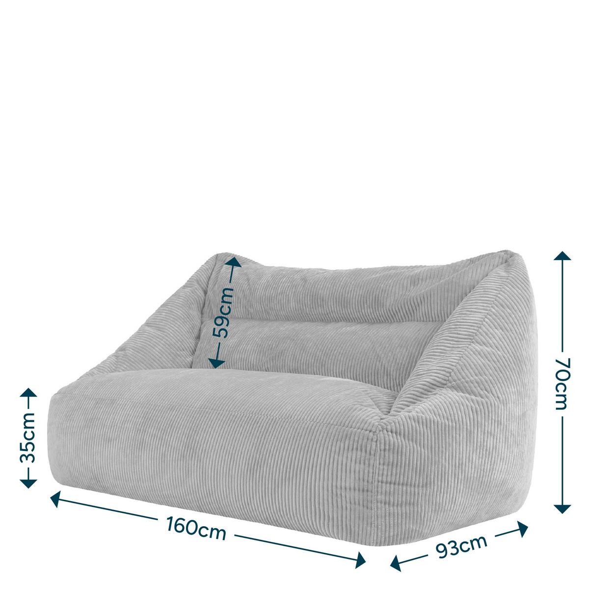 SITZSACK Sofa Cecilia Cord - Beige, Textil (160/70/93cm) - icon