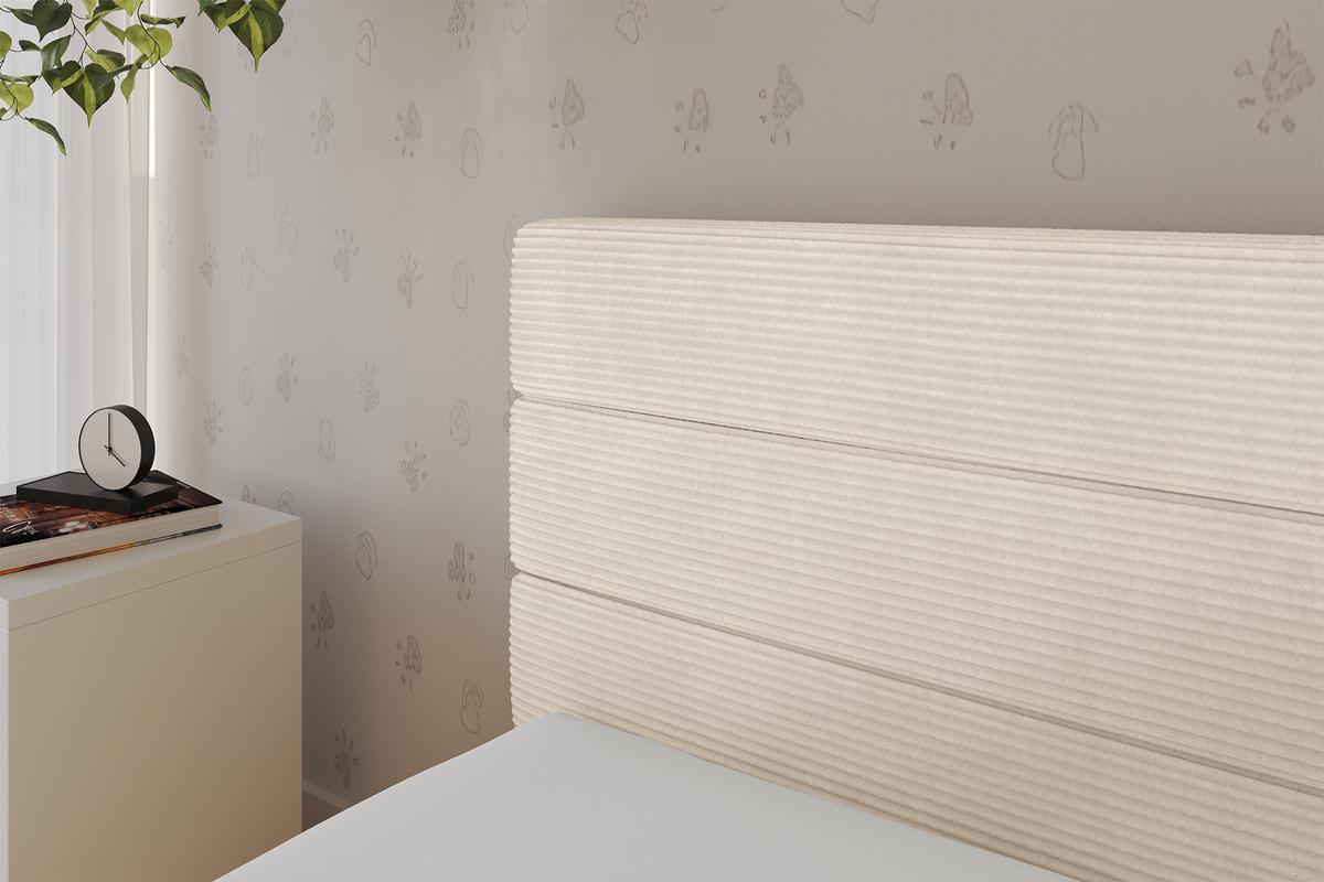 EINZELLBETT Jugendbett mit Bettkasten, Rechts - BEMY 100x200 Beige - Kaschmir, Holzwerkstoff/Textil (100/200cm) - ALTDECOR
