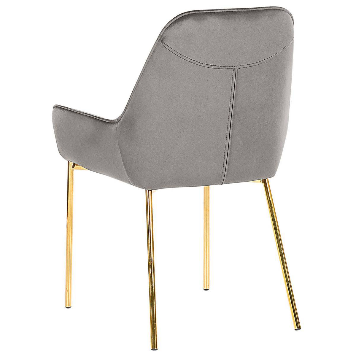 ESSZIMMERSTUHL 2er-Set Samtstoff Grau Loverna - Grau, Textil/Metall (56/89/59cm) - Beliani