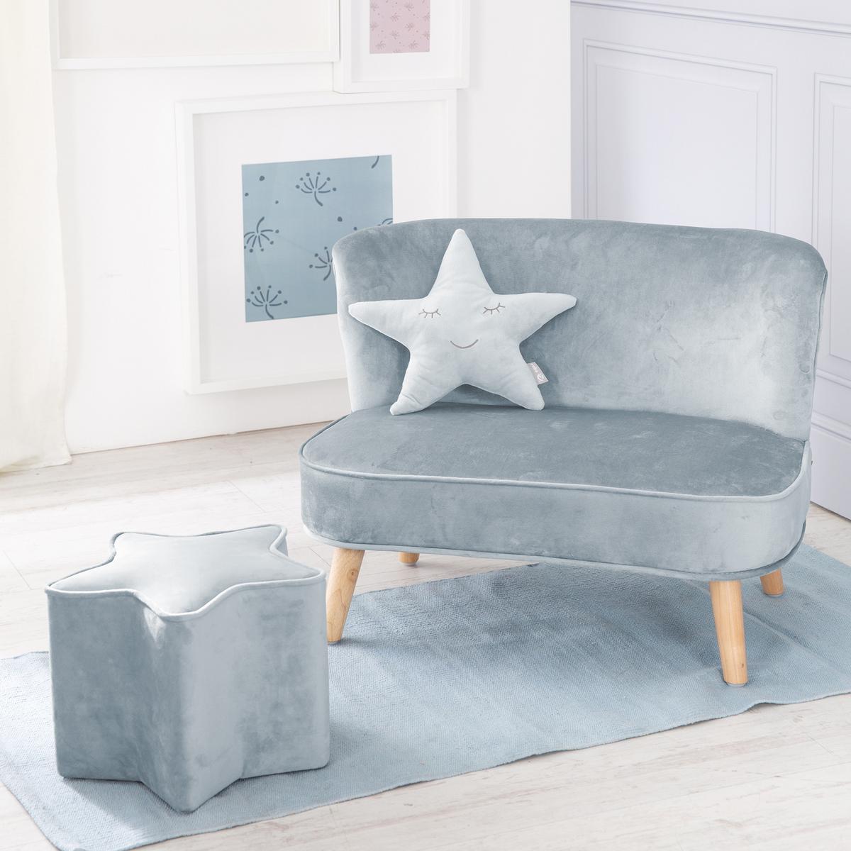 KINDERSOFA 3er-Set hellblau - Hellblau, Holzwerkstoff/Textil (70/50/48cm) - Roba
