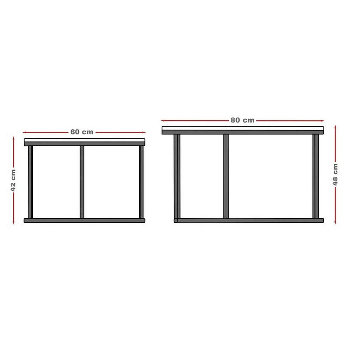 COUCHTISCH-SET LAVO 70/50 cm Runden, Schwarz / Kaschmir - Kaschmir/Schwarz, Metall (70/70/48cm) - Idohome