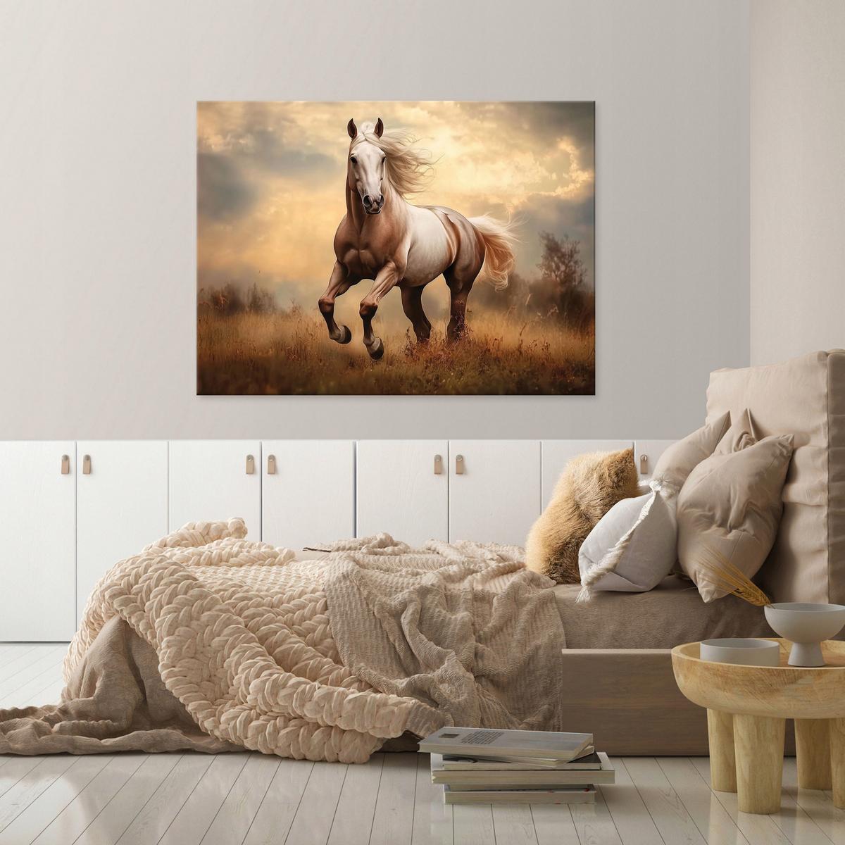 WANDBILD Pferde Tiere Schlafzimmer 60x40 - Multicolor, Holzwerkstoff (60/40cm) - Wallarena