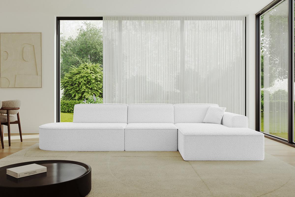 ECKSOFA Ottomane Rechts IREA-L2-v3 - 327x165x77 cm Weiß - Weiß, Holzwerkstoff/Textil (327/165cm) - ALTDECOR
