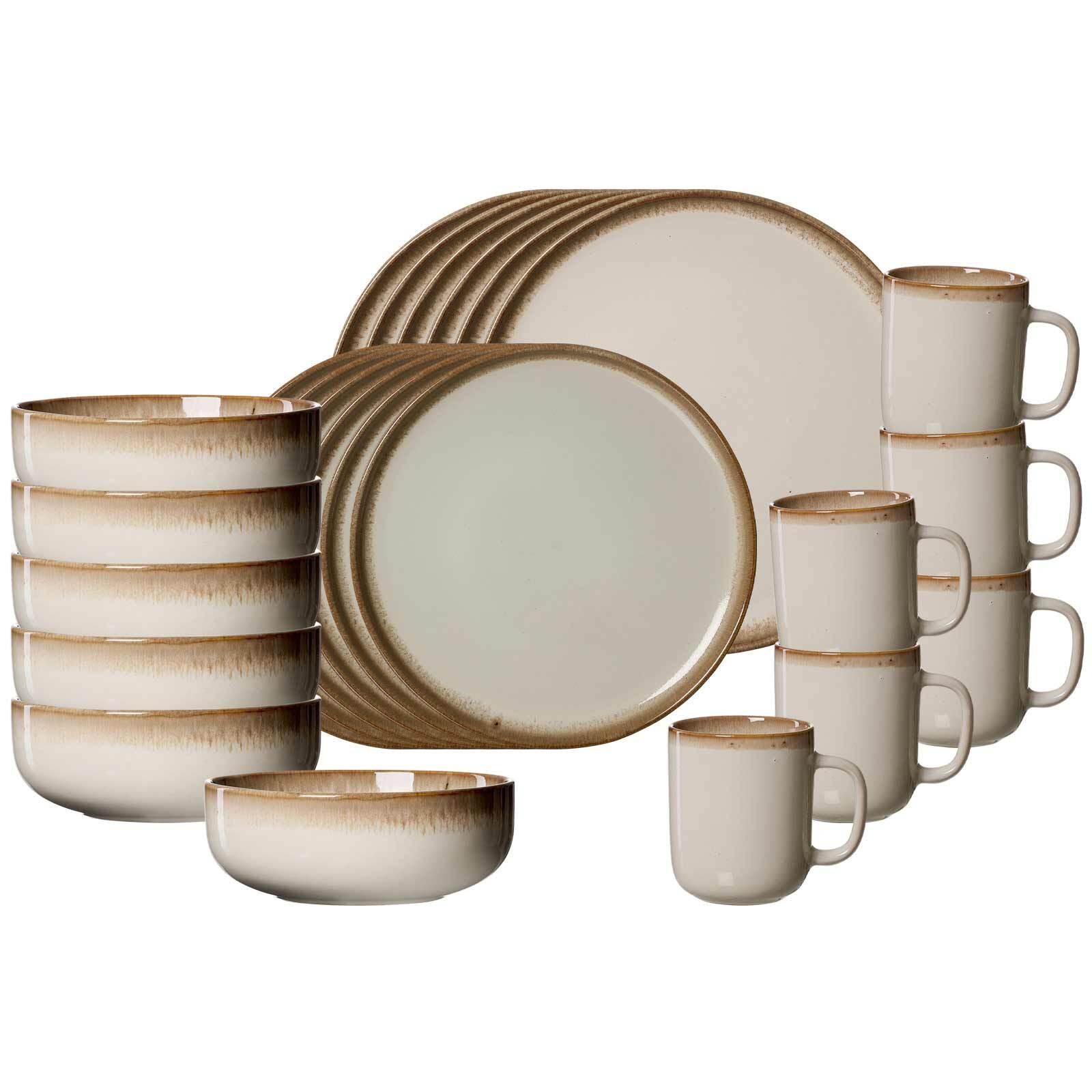 KOMBISERVICE Malaga Creme 24-tlg. - Creme, Keramik (2/2/2cm) - Ritzenhoff Breker