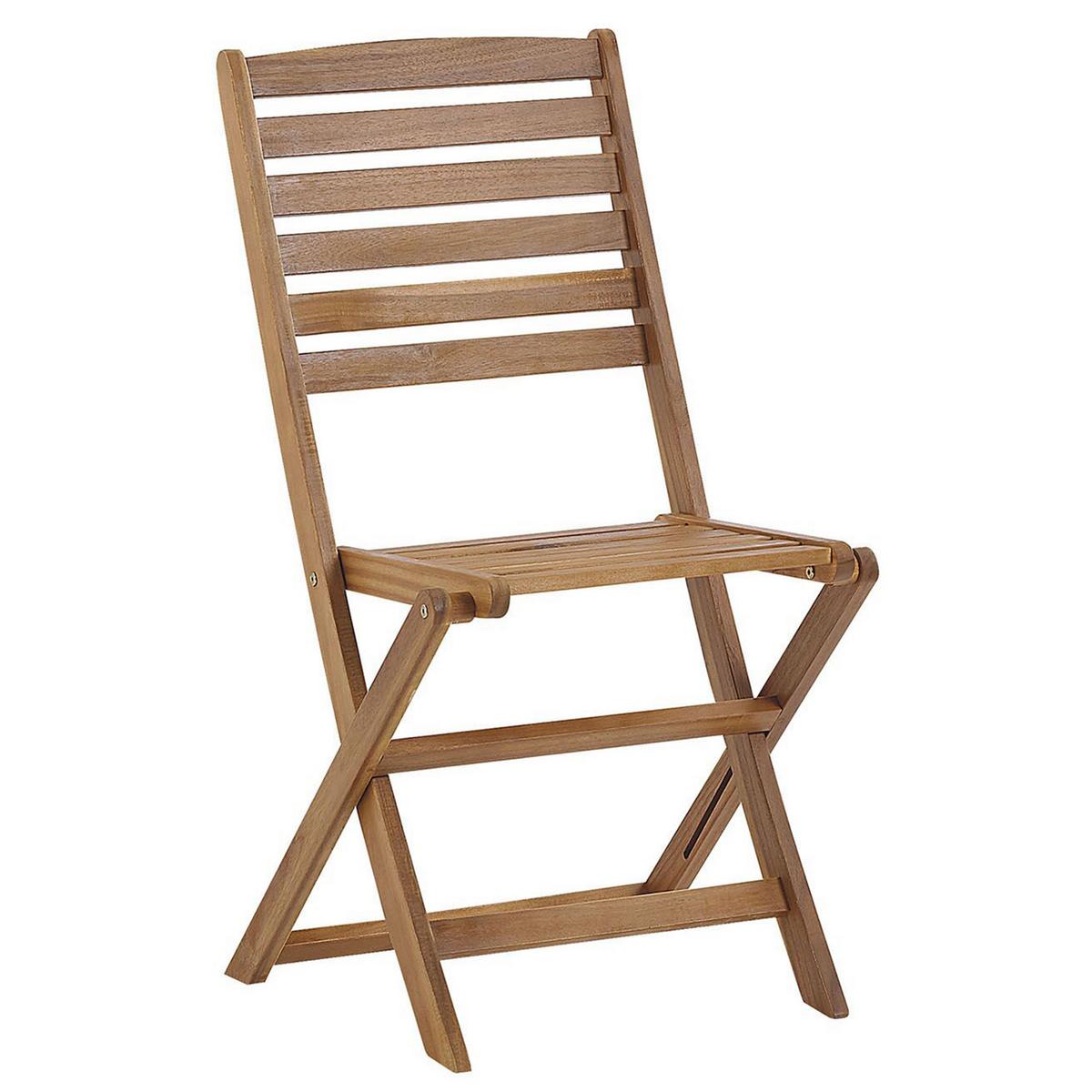 GARTENSTUHL 6er-Set Akazienholz hellbraun Tolve - Hellbraun, Holz (52/91/47cm) - Beliani