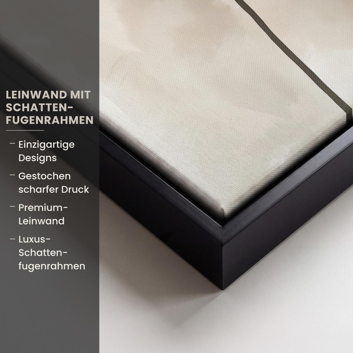 LEINWAND Bilder mit Rahmen - Blume - Beige - Farbe - Schatten - 20x30 - Creme, Textil (20/30cm) - MuchoWow