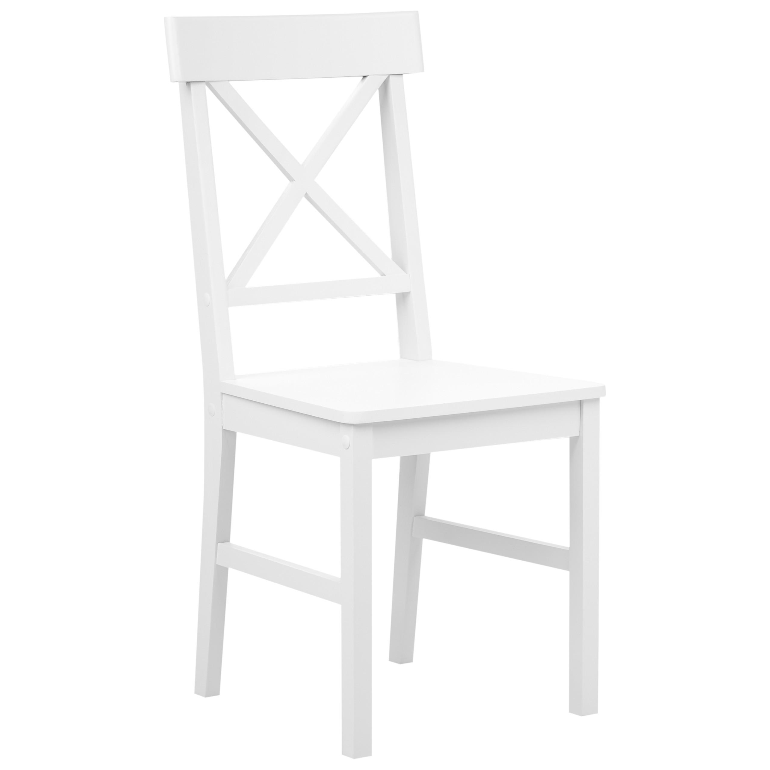 ESSZIMMERSTUHL Weiß Barlee - Weiß, Holz (43/94/40cm) - Beliani