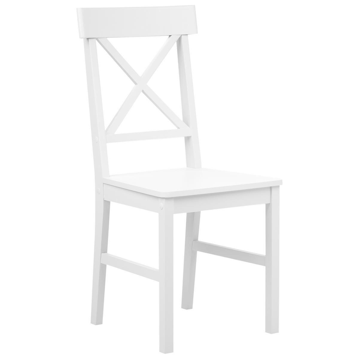 ESSZIMMER-SETBARLEE Pappelholz Weiß 4-Sitzer - Weiß, Holz - Beliani