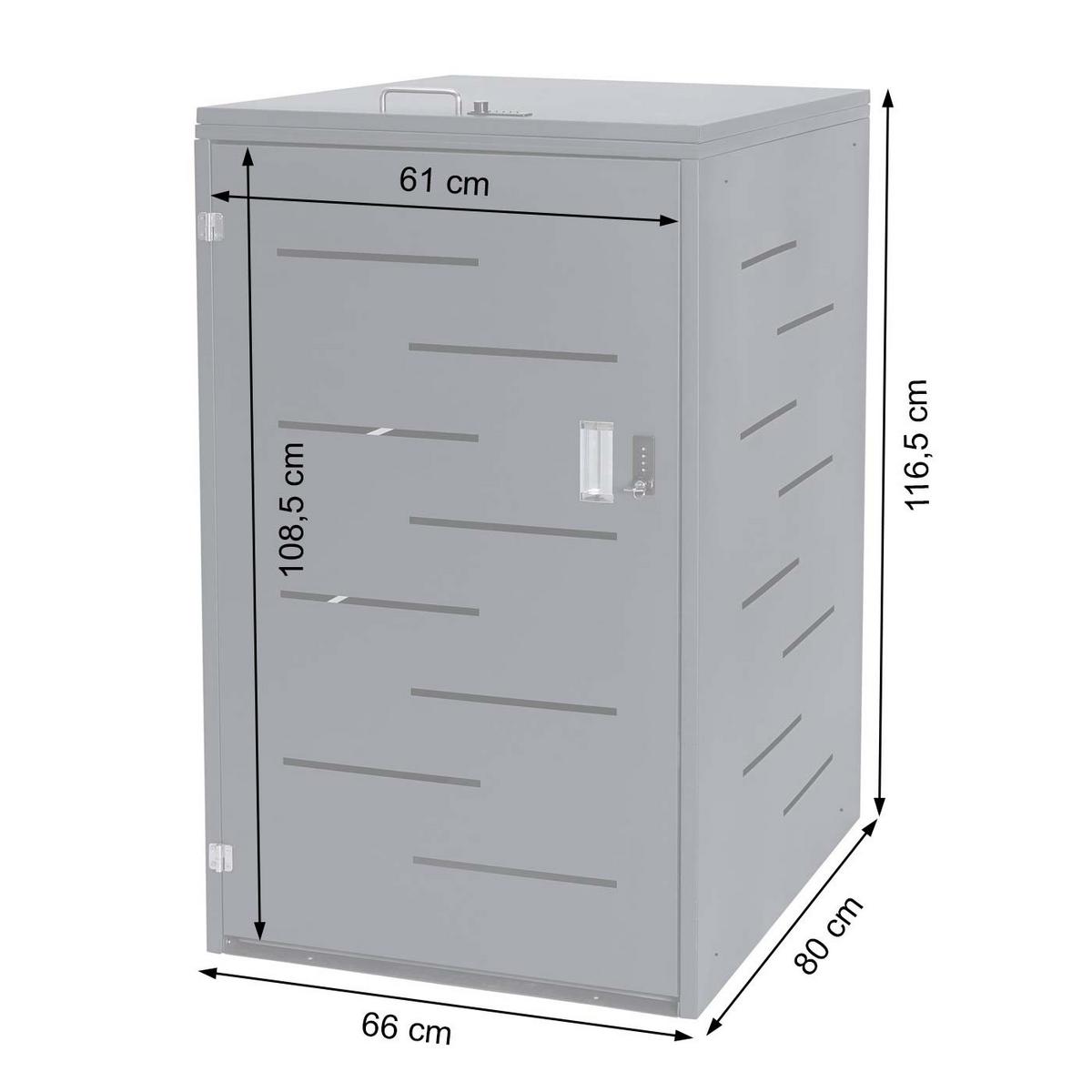 MÜLLTONNENVERKLEIDUNG Silber - Silberfarben, Metall (66/116/80cm) - MCW