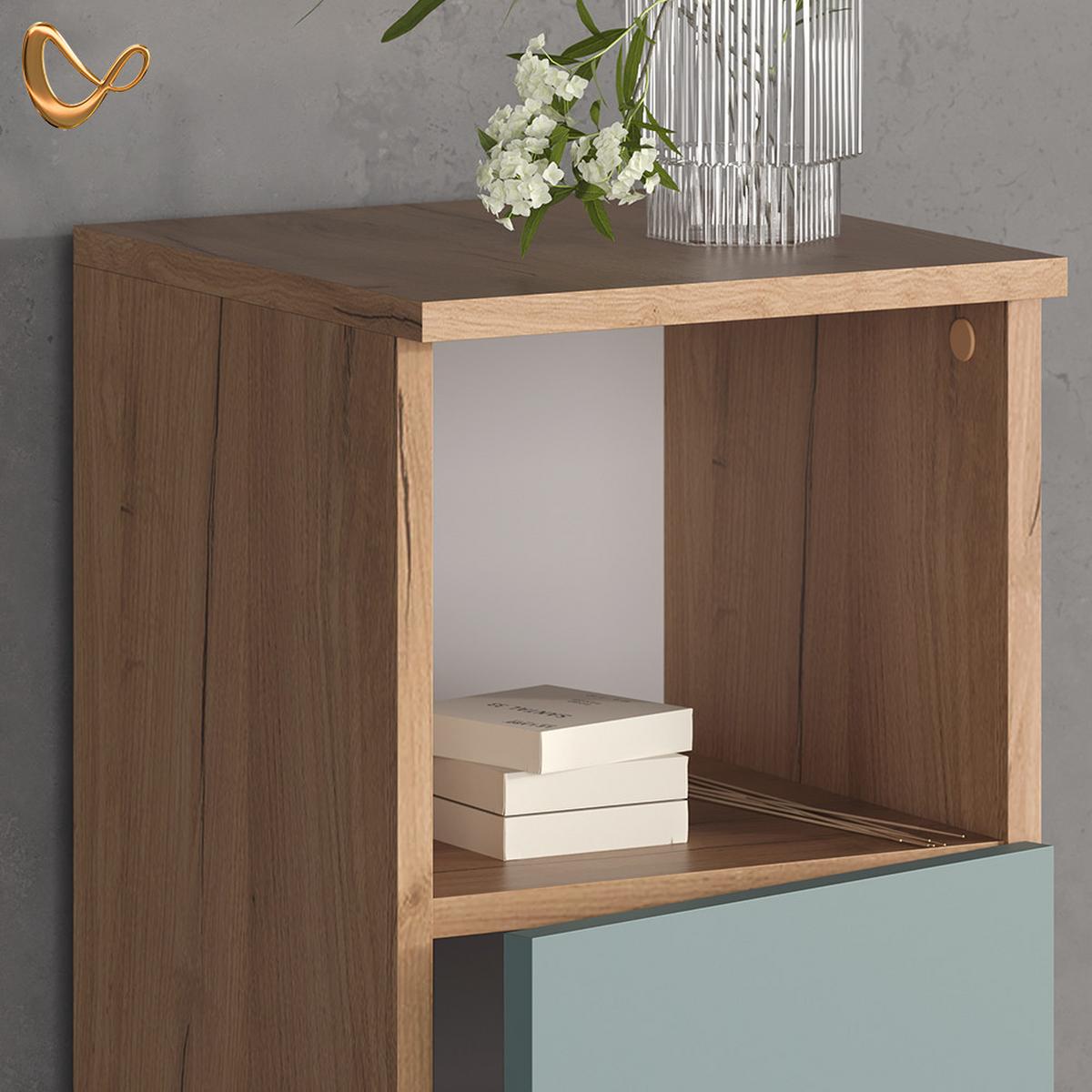 BADMÖBEL-SET Fucino Grün 3 Teile, mit Midischrank - Grün, Holzwerkstoff (60/54/32cm) - Livinity®