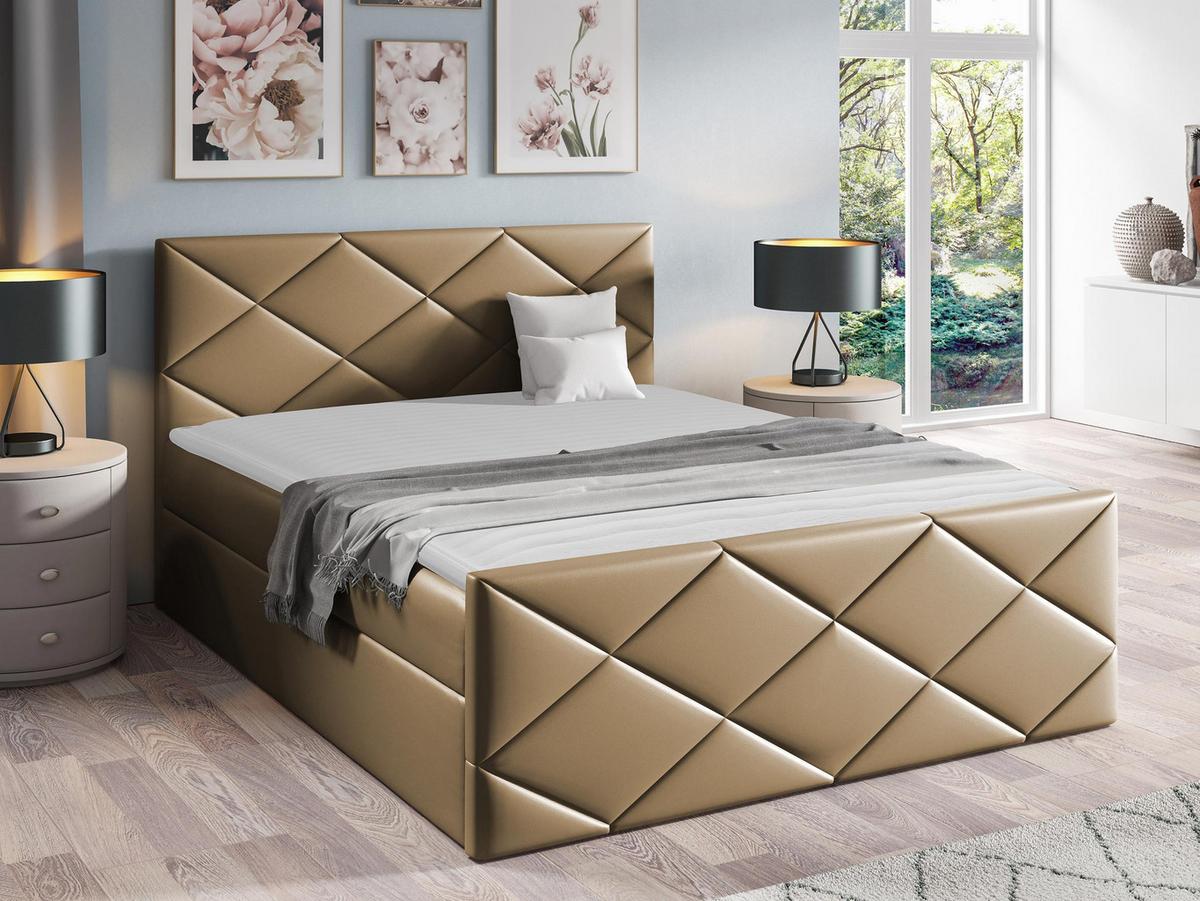 BOXBETT Herkules - H3 - Hellbraun, Holz (160/200cm) - MIRJAN24