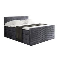 BOXSPRINGBETT mit Matratze und Lattenrost - VEXA-Z KING-120x200 - Dunkelgrau Casablanca - Dunkelgrau, Holzwerkstoff (120/200cm) - ALTDECOR