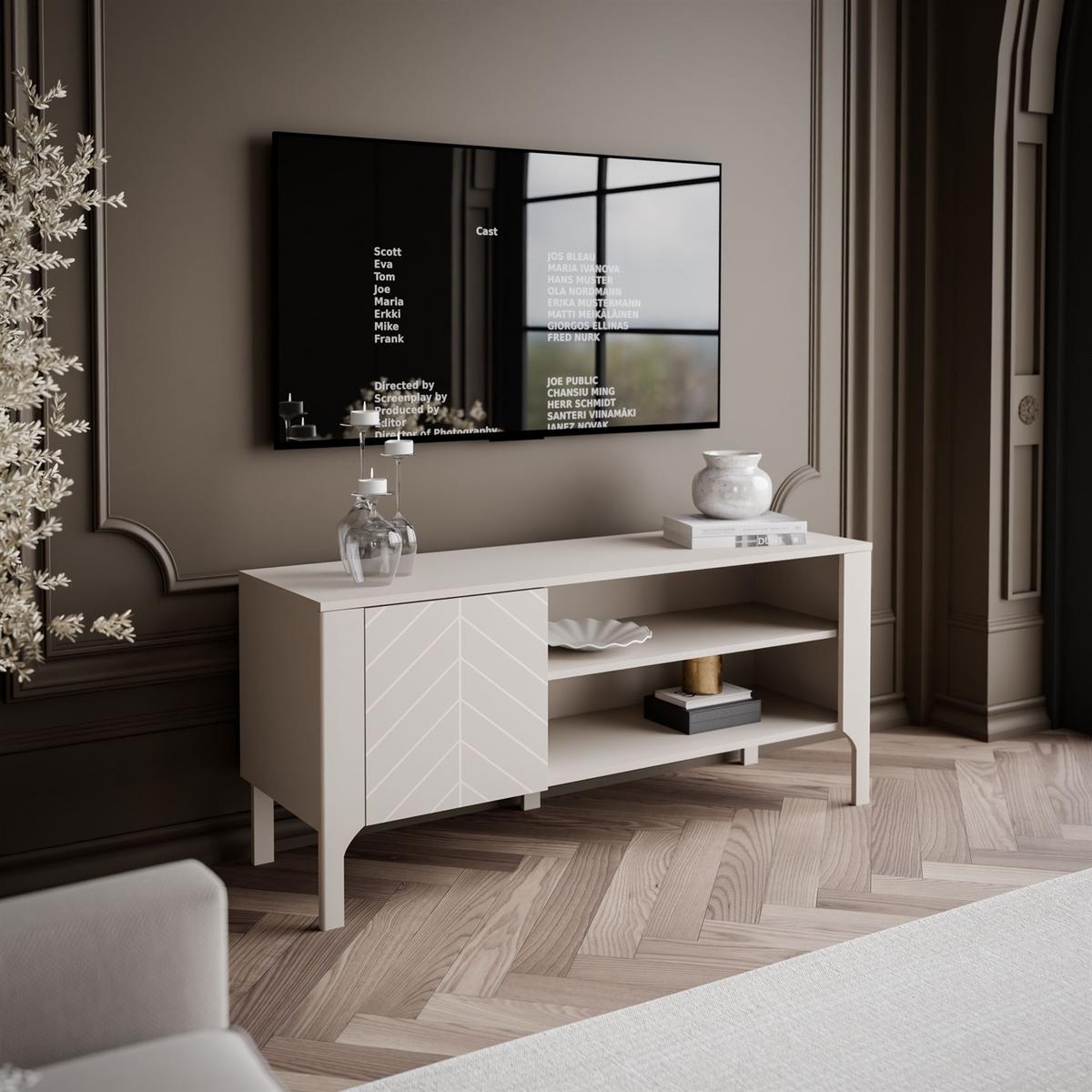TV-SCHRANK LUMI 135 cm, Kaschmir - Kaschmir, Holzwerkstoff (135/57/41cm) - Lookway