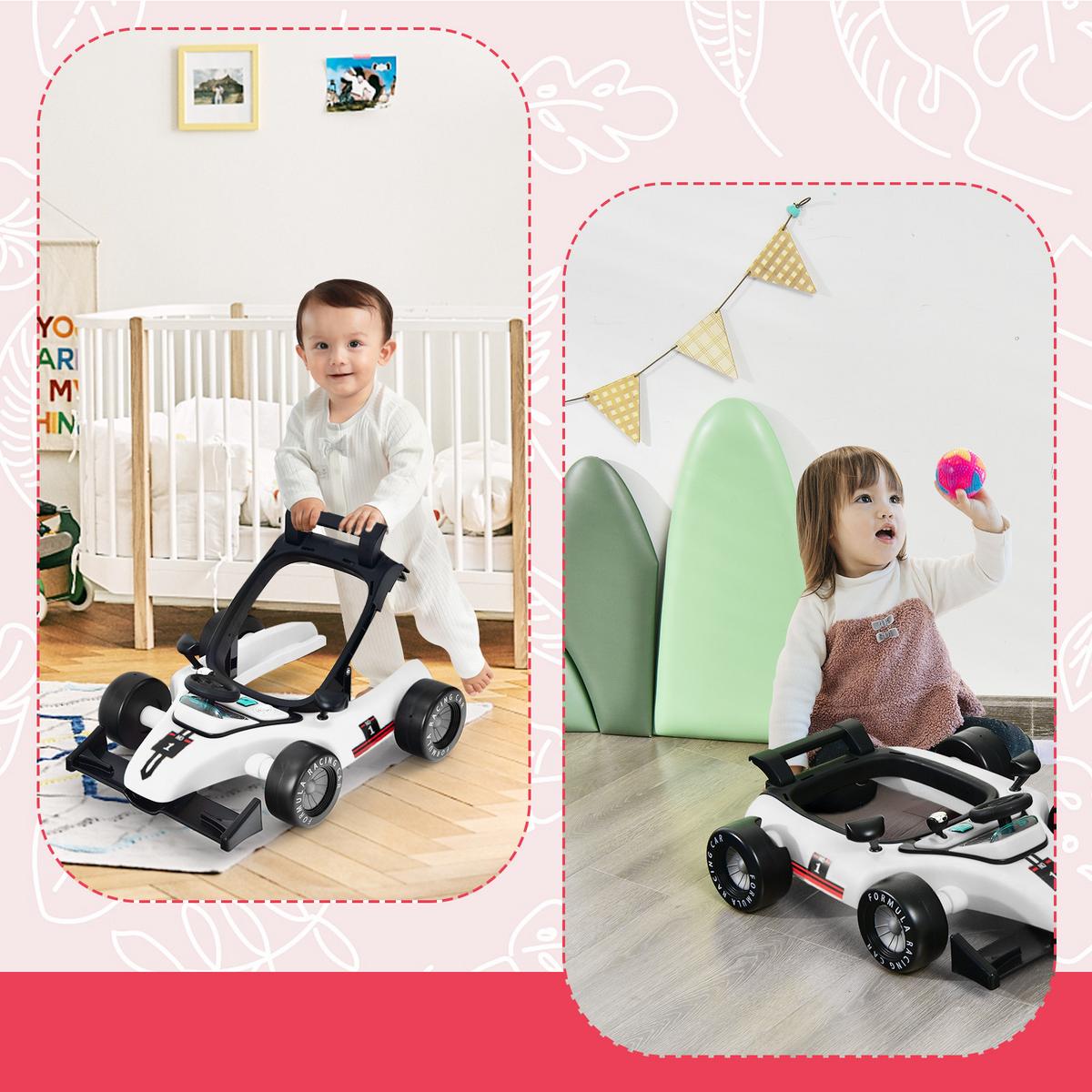 LAUFLERNWAGEN Klappbar Weiß - Weiß, Kunststoff (76/56/64cm) - COSTWAY