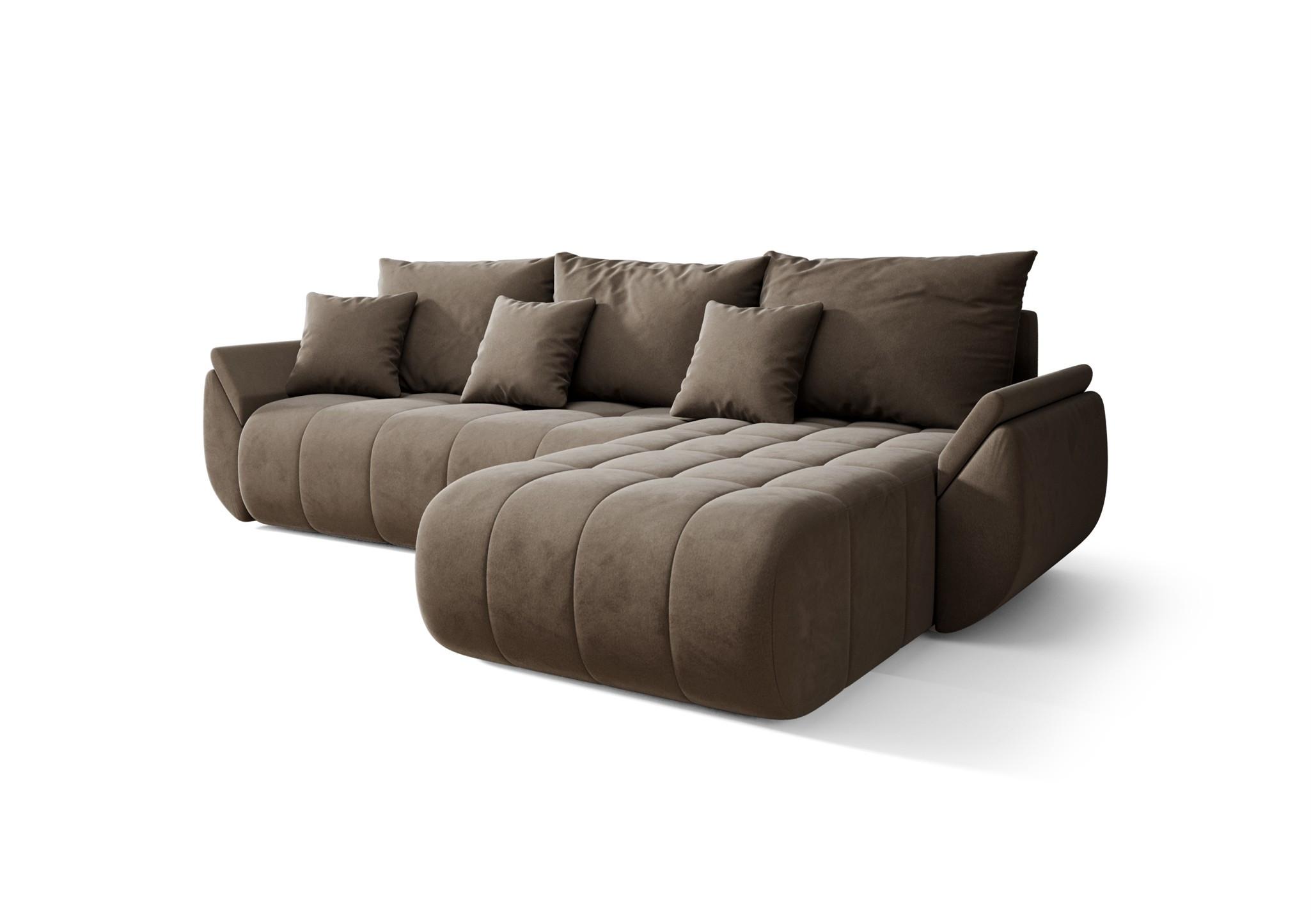 ECKSOFA Akita - Braun, Holzwerkstoff/Textil (280/185cm) - Fun Möbel