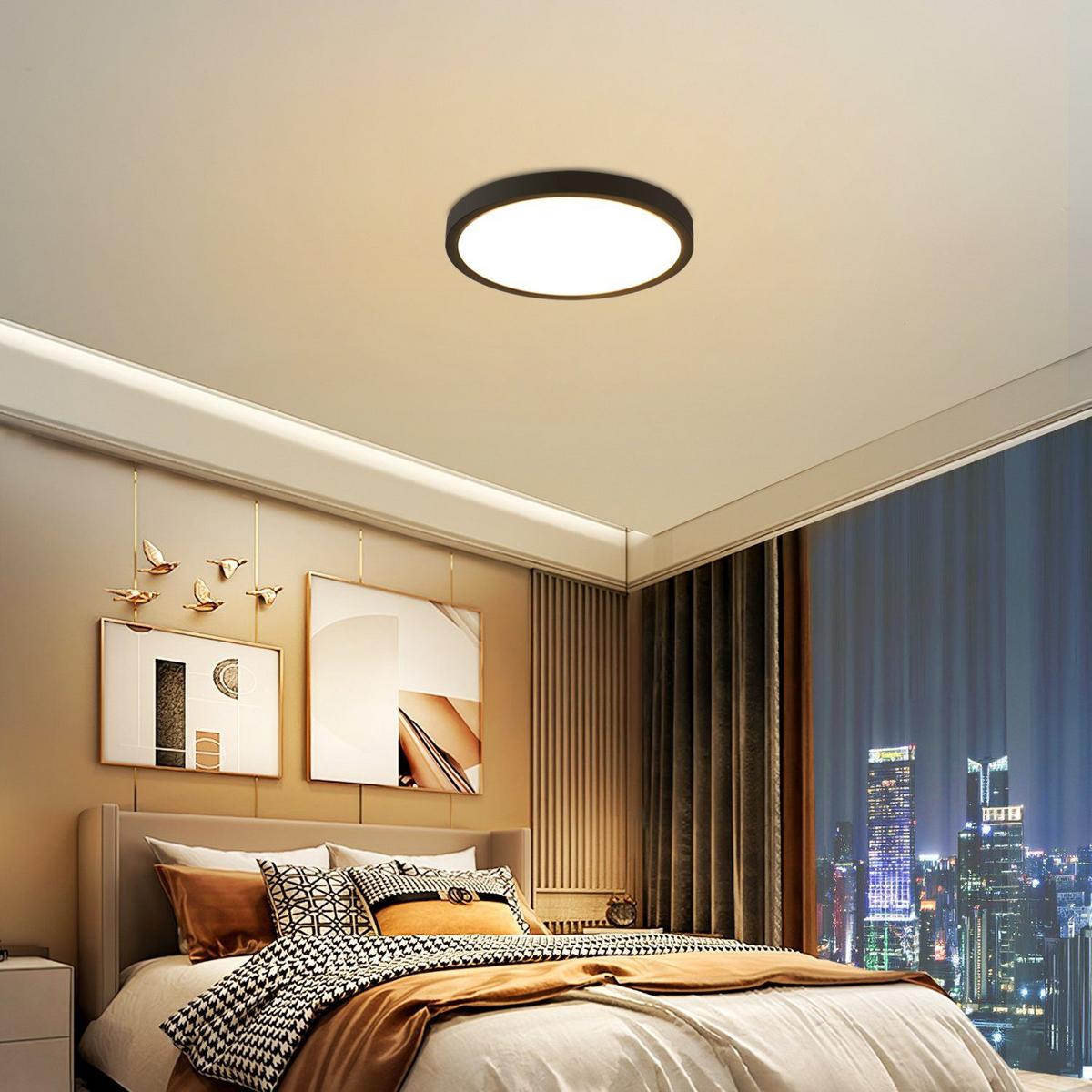 LED-DECKENLEUCHTE Berlin 22 cm - Schwarz, Kunststoff (22/22/2.5cm) - Nettlife