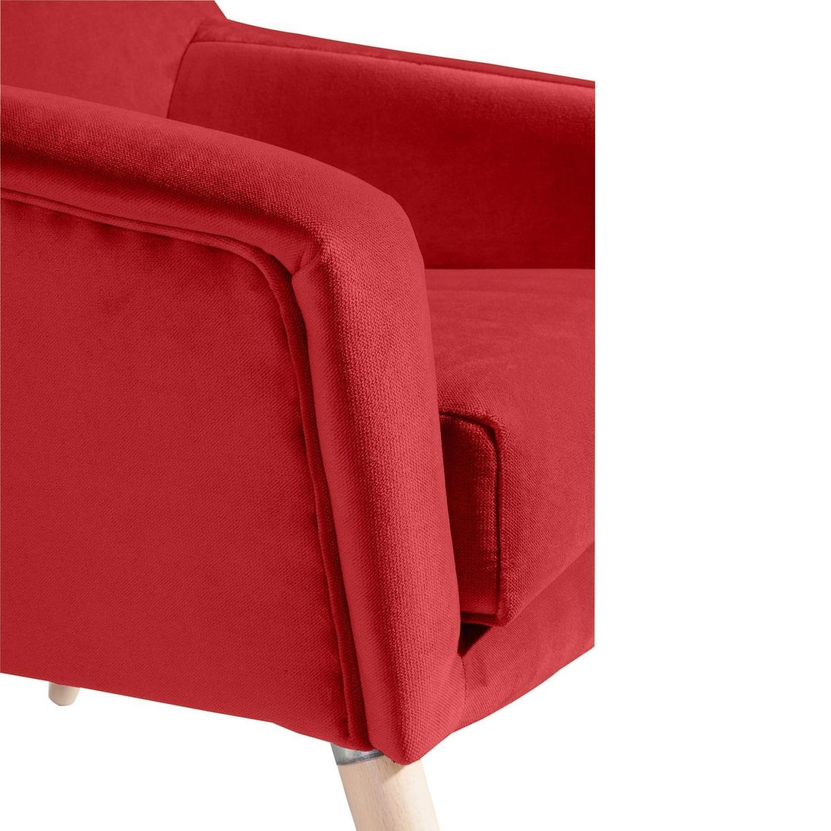 SESSEL Kachka Bezug Samtvelour Buche natur / rot - Buchefarben/Rot, Kunststoff (71/81/67cm) - 58aufmkessel