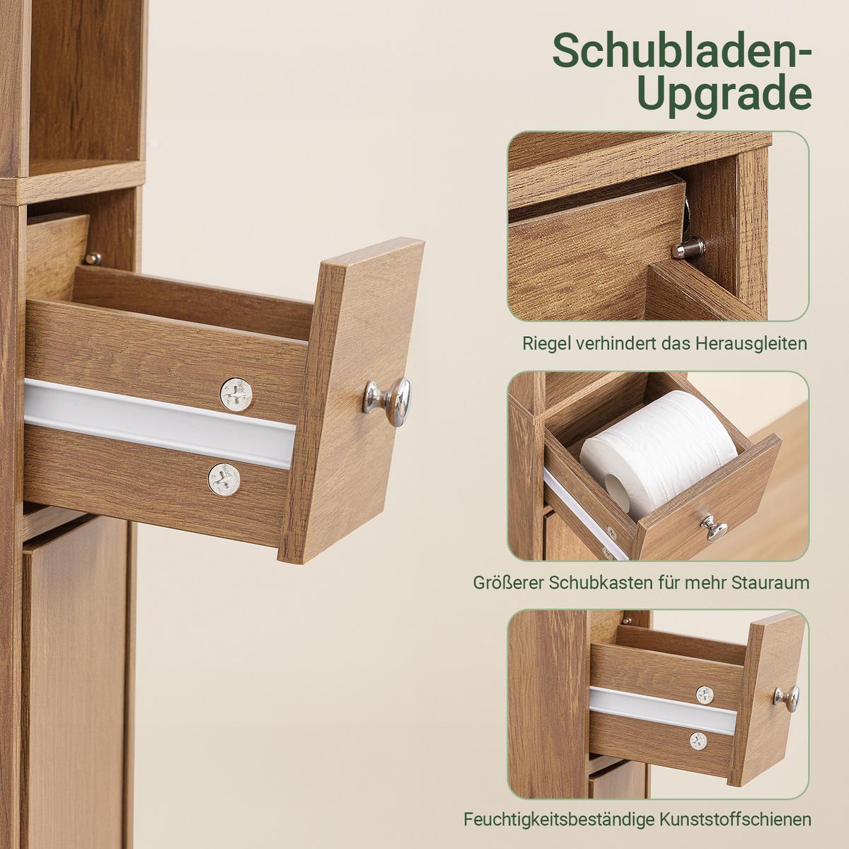 HOCHSCHRANK Vintage - Hellbraun, Holzwerkstoff (20/180/20cm) - SoBuy