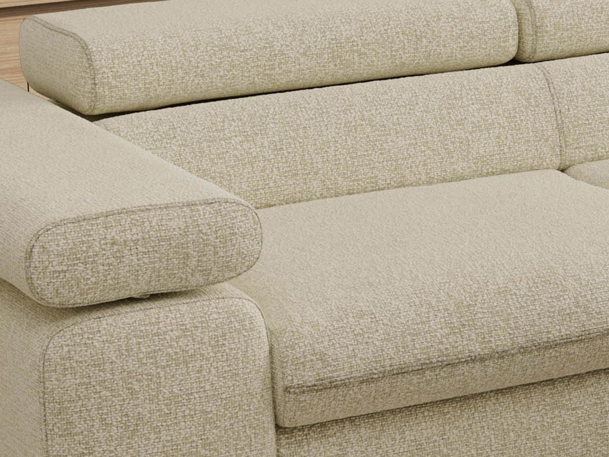 ECKSOFA PABLO L Creme Struktur - Rechts Seite - Creme/Schwarz, Textil/Metall (273/208cm) - MKS