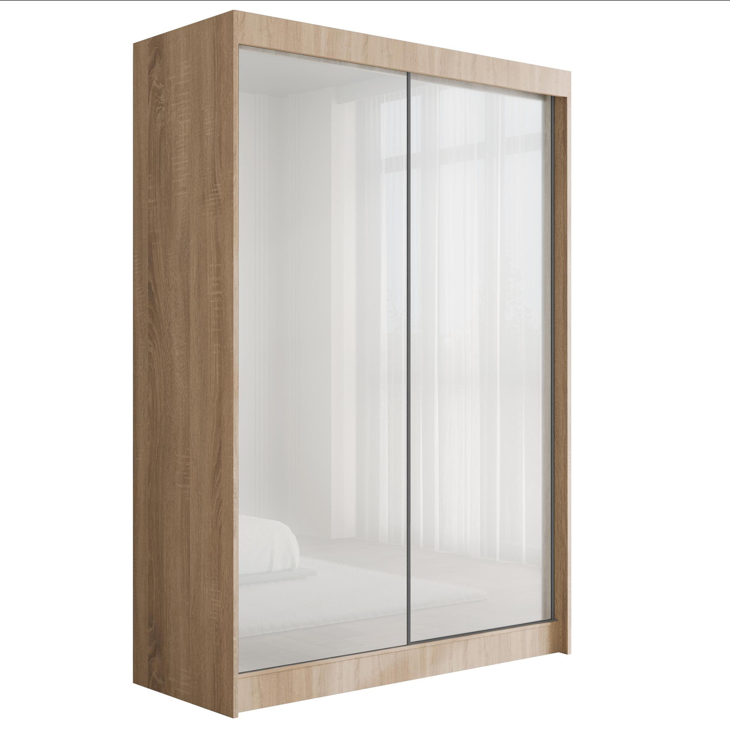 KLEIDERSCHRANK PEKA - 150 cm - Sonoma Eiche|Weiß - Weiß/Sonoma Eiche, Holzwerkstoff (150/215/61cm) - ALTDECOR