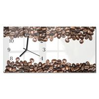 WANDUHR aus Glas 60x30 cm - Kaffeebohnen - Braun, Glas (60/30/0.4cm) - TULUP