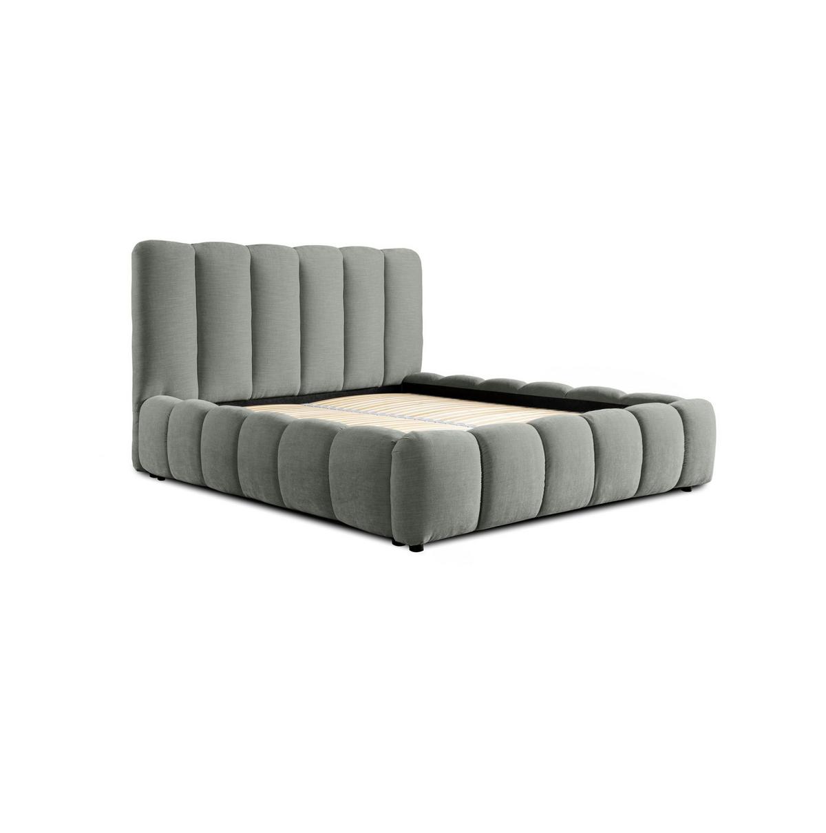 POLSTERBETT Doppelbett Heda In Stoff Boston - Grau, Holzwerkstoff/Textil (180/200cm) - Fun Möbel