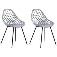 ESSZIMMERSTUHL 2er-Set Kunststoff Grau Canton - Grau, Kunststoff/Metall (46/86/52cm) - Beliani