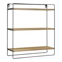 WANDREGAL Skovbo - Schwarz/Braun, Holzwerkstoff/Metall (37.5/43/11cm) - [en.casa]
