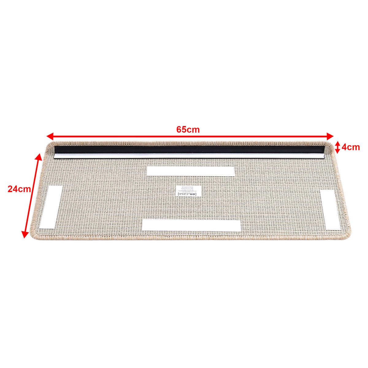 STUFENMATTEN-SET 15 TLG. - Beige, Kunststoff (24/65/0.7cm) - [en.casa]