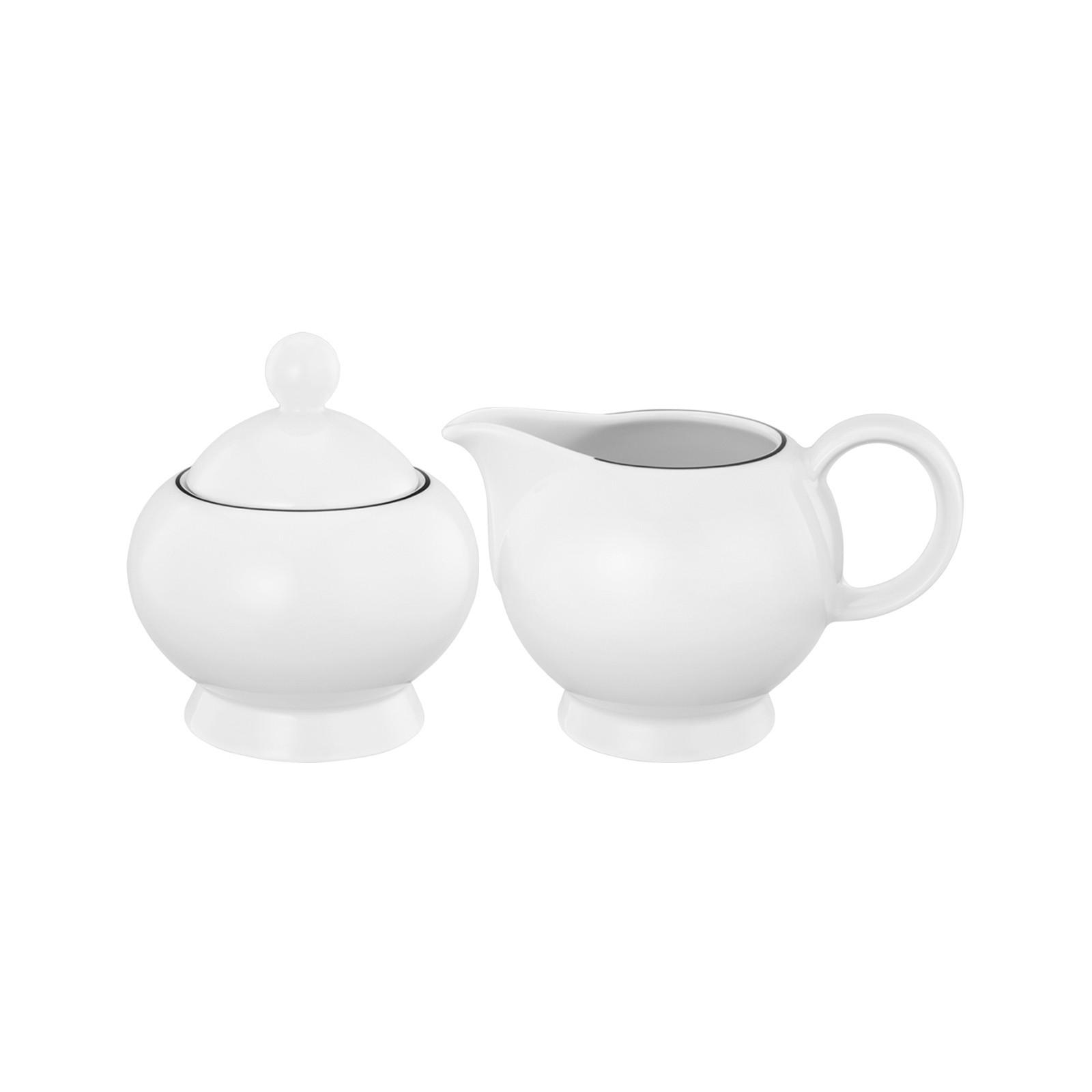 MILCH & ZUCKERSET Lido Black Line weiß 2-tlg. - Weiß, Keramik (1/2cm) - Seltmann Weiden