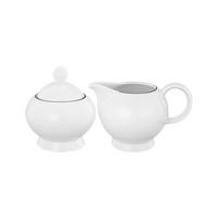 MILCH & ZUCKERSET Lido Black Line weiß 2-tlg. - Weiß, Keramik (1/2cm) - Seltmann Weiden