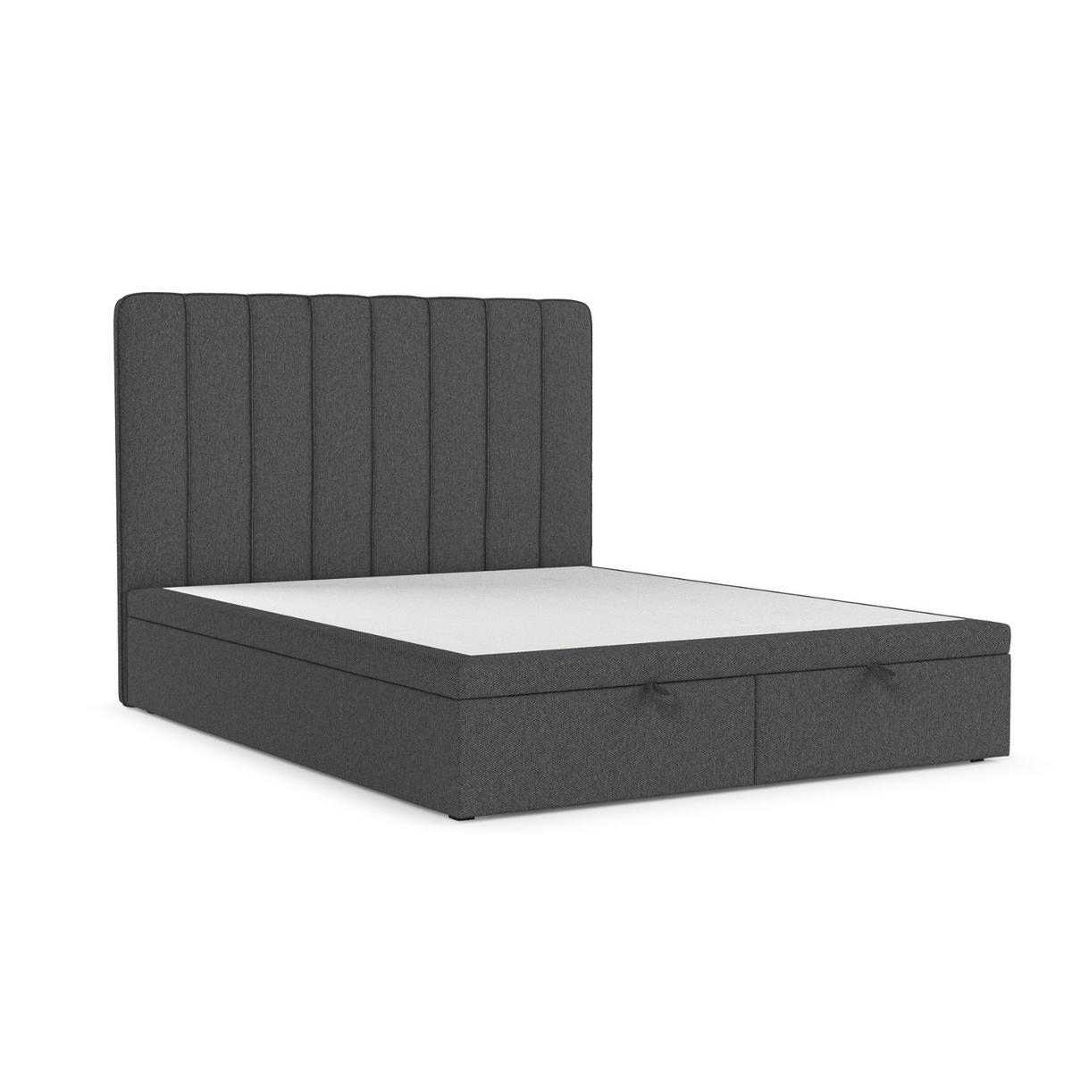 POLSTERBETT Vienna mit Stauraum 120/200 cm Anthrazit im Megan Stoff - Anthrazit/Schwarz, Holz/Holzwerkstoff (120/200cm) - AltaBeds