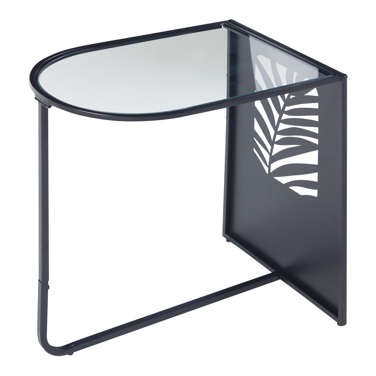 BEISTELLTISCH Ulvik - Schwarz, Glas/Metall (35/50/50cm) - [en.casa]
