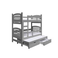 ETAGENBETT OHANA mit Bettkasten 75x180 cm Hellgrau - Grau, Holz (75/180cm) - MASSENO
