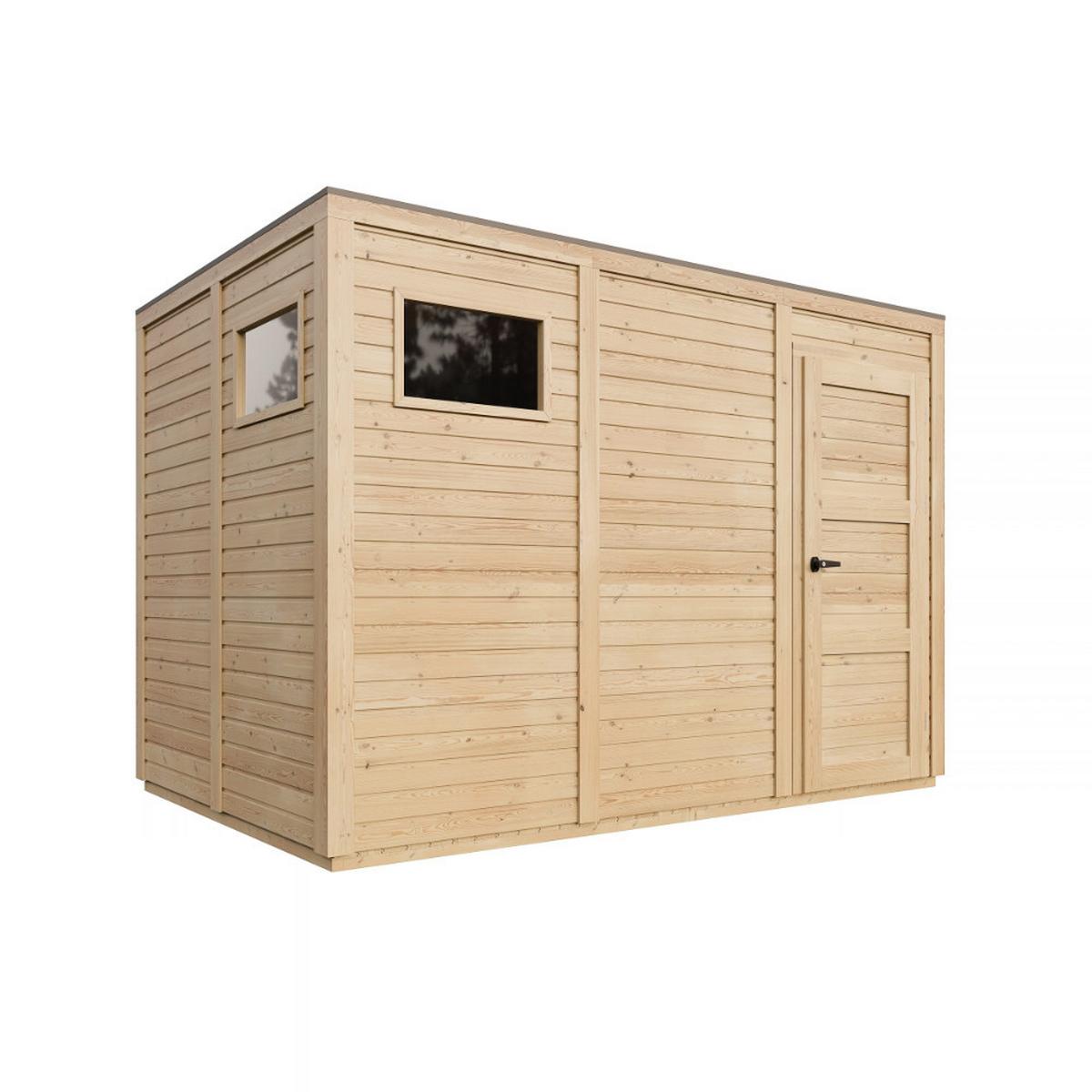 GARTENHAUS Holz 6,18 m², 306/210/202 cm, ohne Boden, M326F2 - Beige, Holz (306/210/202cm) - Timbela