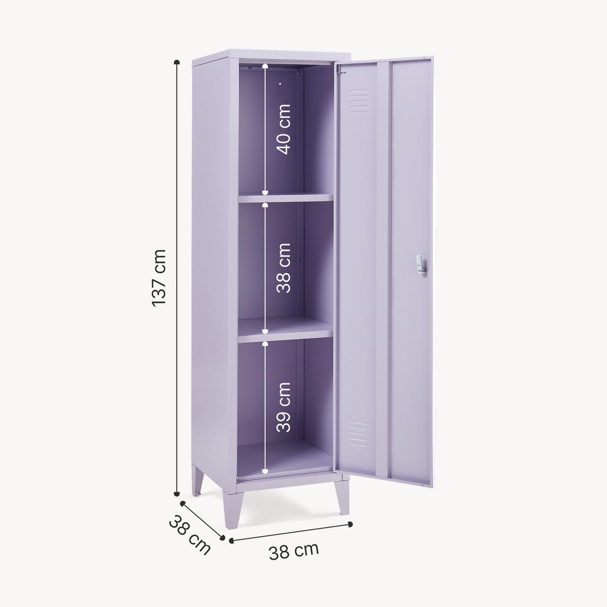 EINZELSPIND Kurikka - Lila, Metall (38/137/38cm) - [en.casa]