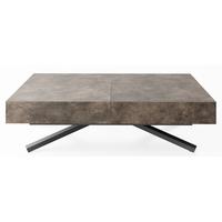 COUCHTISCH Cavetta X höhenverstellbar ausziehbar, Dunkelgrauer Chicago Beton 120-200/80/27-76 cm - Dunkelgrau/Schwarz, Holzwerkstoff/Metall (80/120/76cm) - WFL GROUP