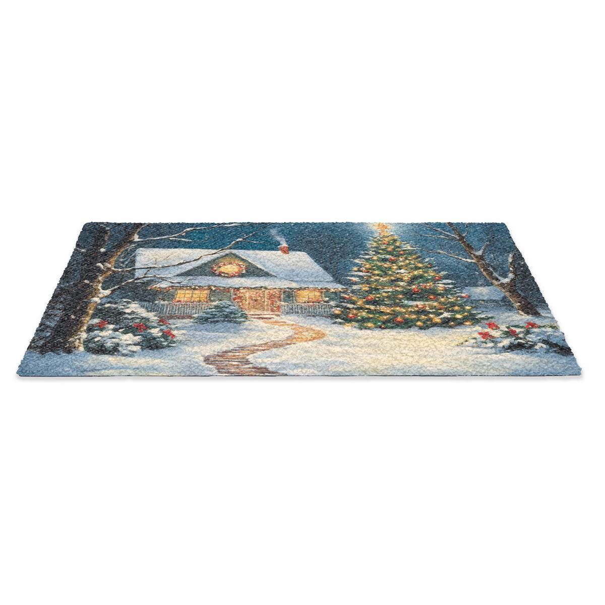 FUSSMATTE Weihnachten - Weihnachtsbaum - Winter - Zuhause - Schnee Schmutzfänger 60x40 cm - Multicolor, Kunststoff (60/0.4cm) - MuchoWow
