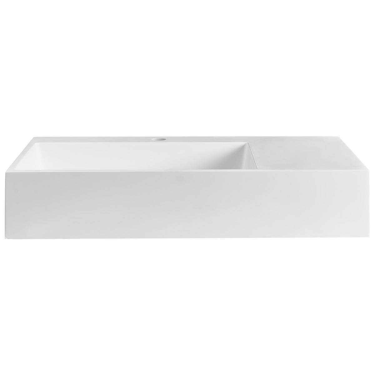 HÄNGEWASCHBECKEN Weiß 75/43 cm Mineralguss Cusco - Weiß, Naturmaterialen (75/15/43cm) - Beliani