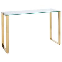 KONSOLENTISCH mit Glasplatte Gold Tilon - Transparent/Goldfarben, Glas (40/120/75cm) - Beliani