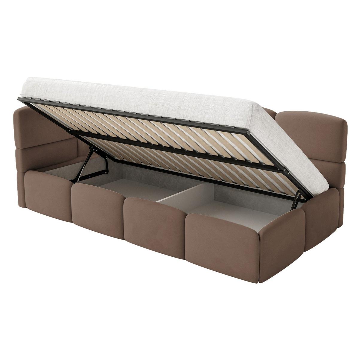 JUGENDBETT Cloudy Braun 120 x 200 cm - Schwarz/Braun, Kunststoff/Textil (120/200cm) - Selsey