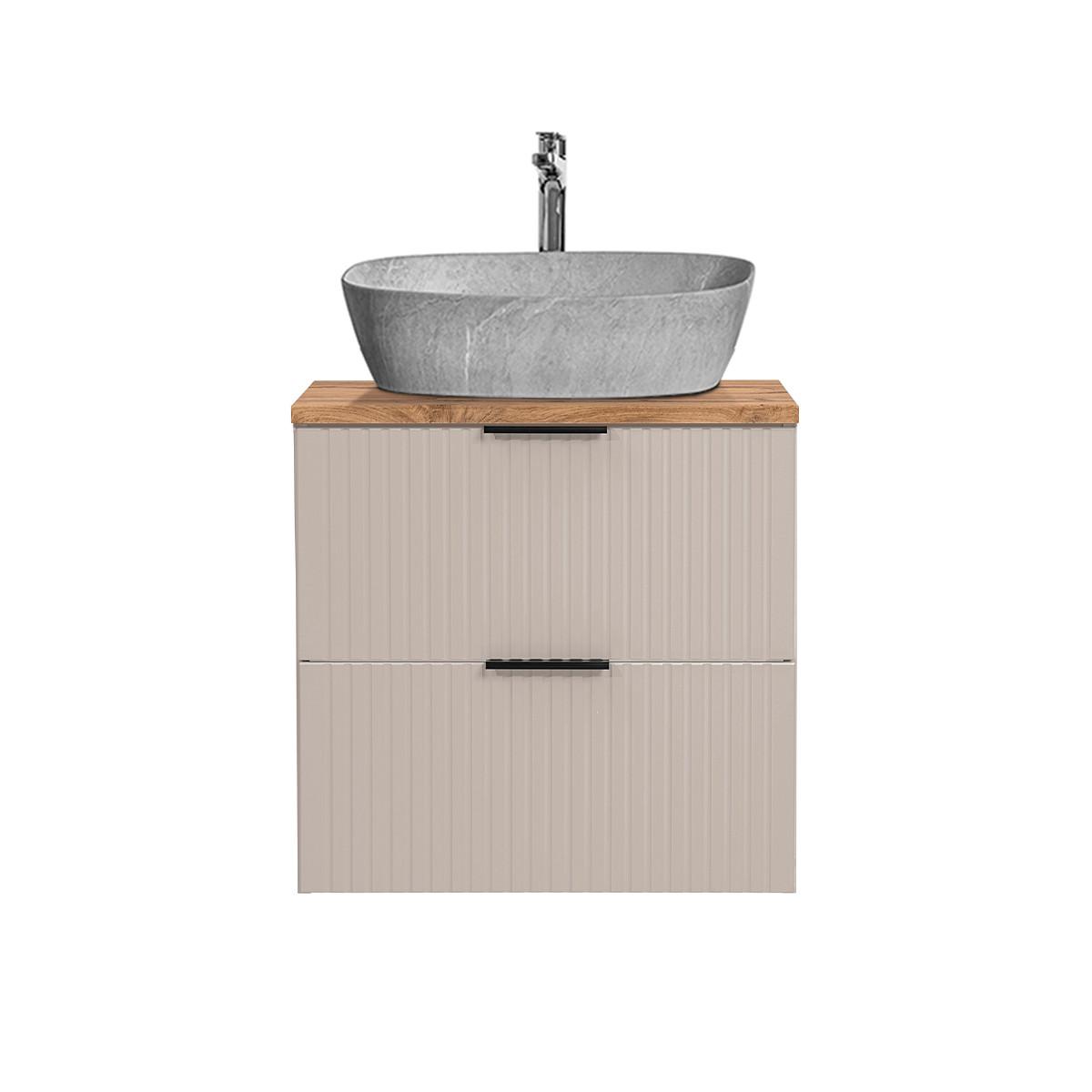 WASCHTISCH 60.6cm Adriel Beige - Beige/Grau, Holzwerkstoff (60.6/59/46cm) - Petits-meubles